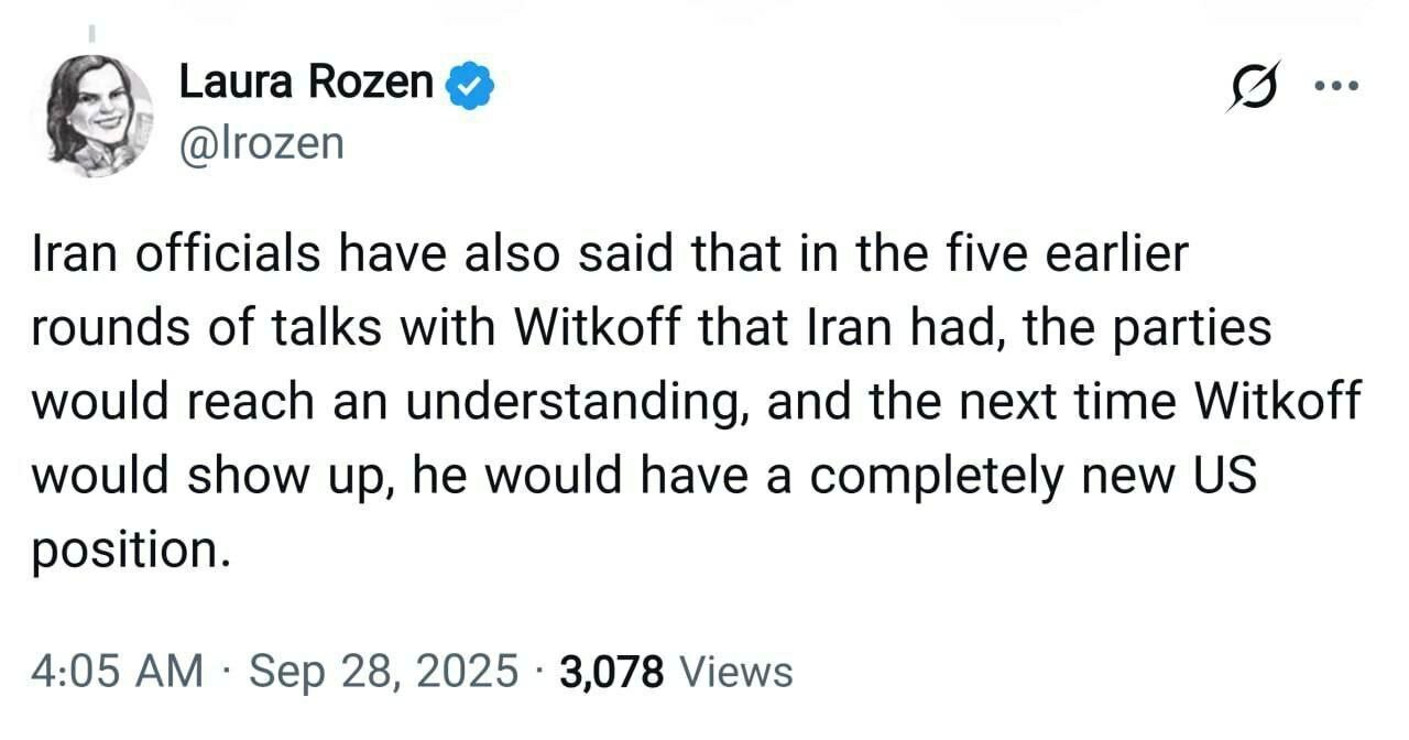 توئیت خبرنگار آمریکایی درباره مذاکرات ایران و آمریکا توئیت خبرنگار آمریکایی درباره مذاکرات ایران و آمریکا