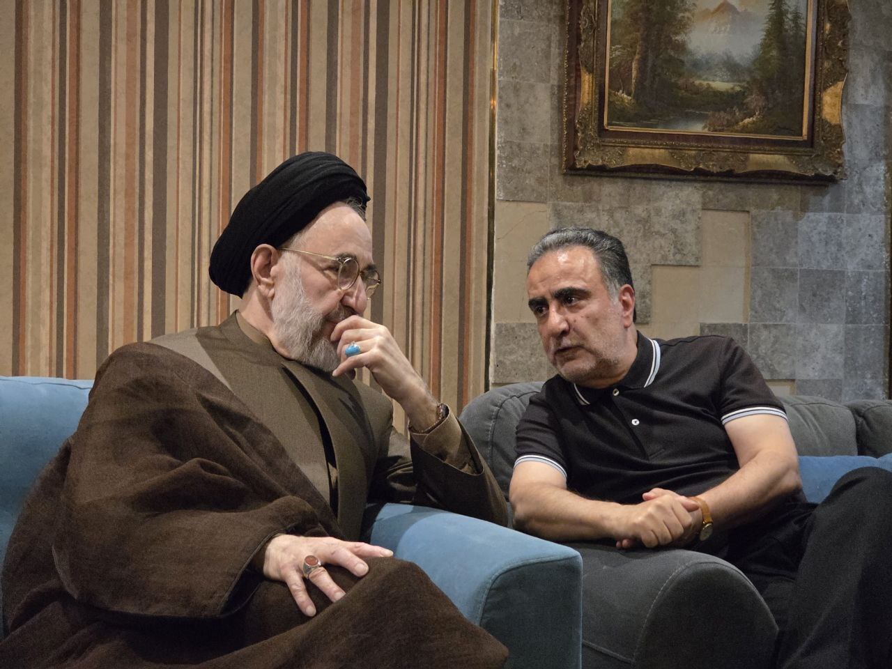 تصاویری از خاتمی در منزل مصطفی تاجزاده