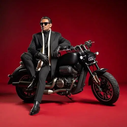 استایل تازه و کلاسیک محمدرضا گلزار روی موتور! +عکس گلزار