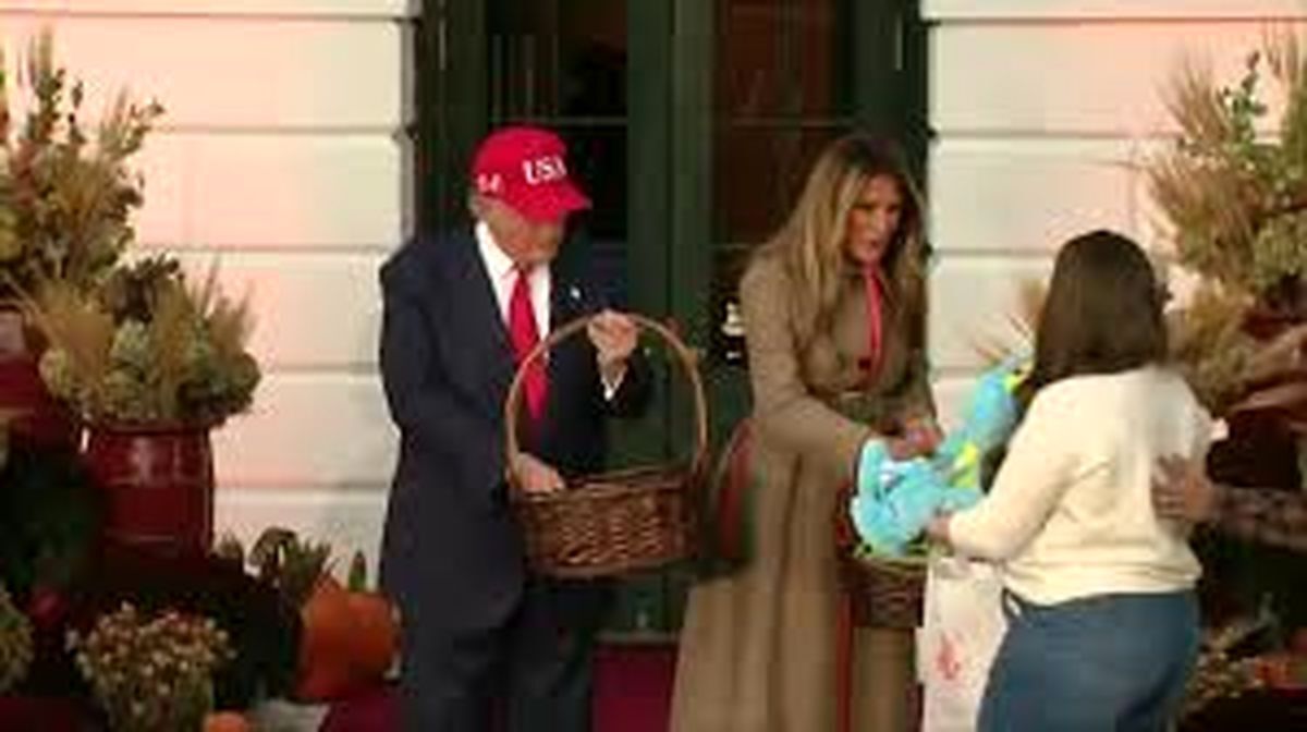 ببینید| حضور خانوادگی ترامپ در جشن هالووین کاخ سفید