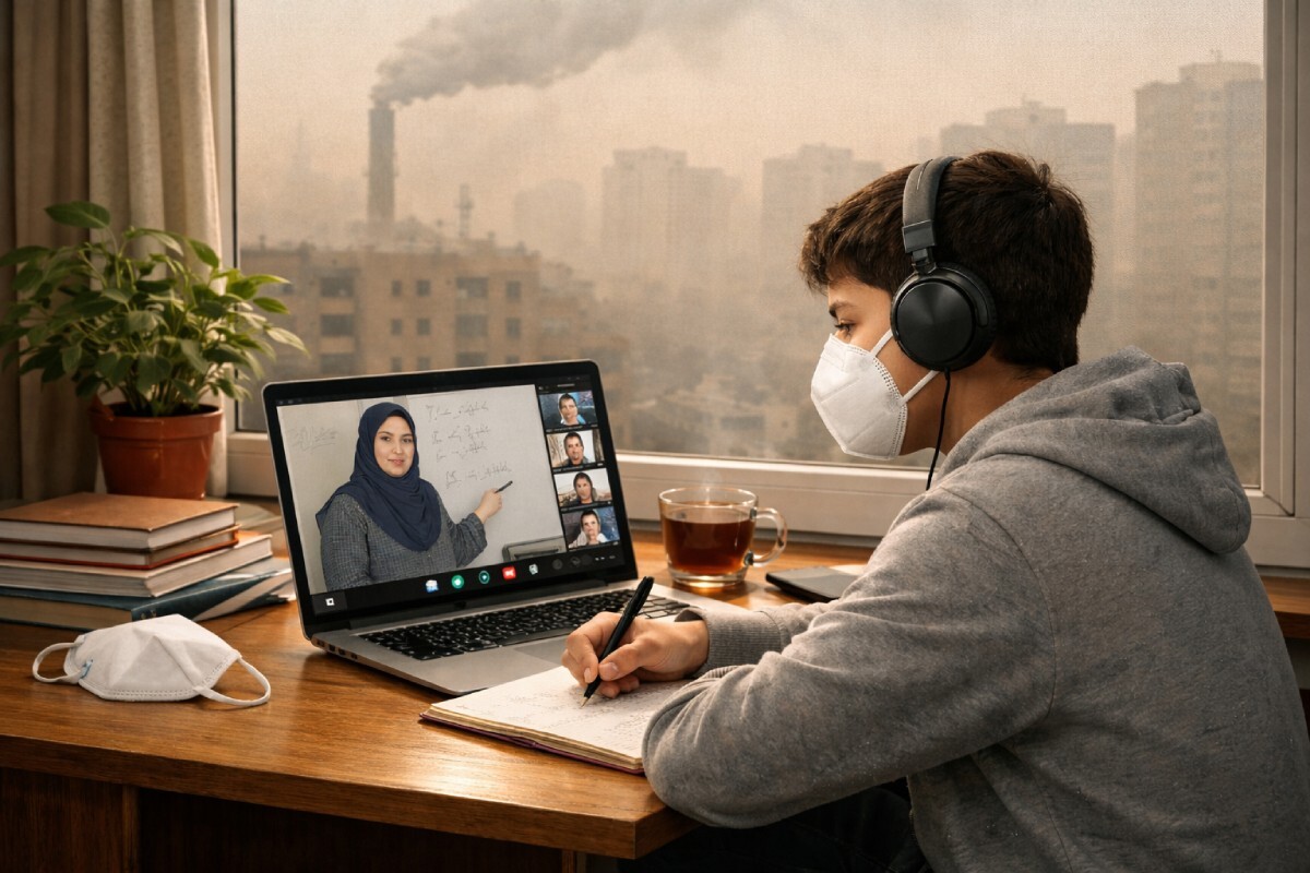 کلاس‌های آنلاین؛ راهکاری برای روزهای آلودگی هوا و تعطیلی‌های اضطراری