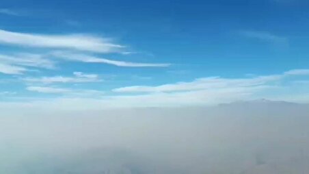 ببینید| هوای آلوده تهران از زاویه دید یک خلبان هنگام فرود در مهرآباد