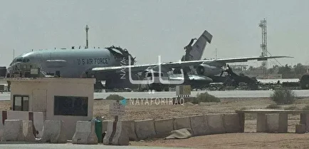 عکس| انهدام هواپیمای آواکس E-3 نیروی هوایی آمریکایی در پایگاه شاهزاده سلطان