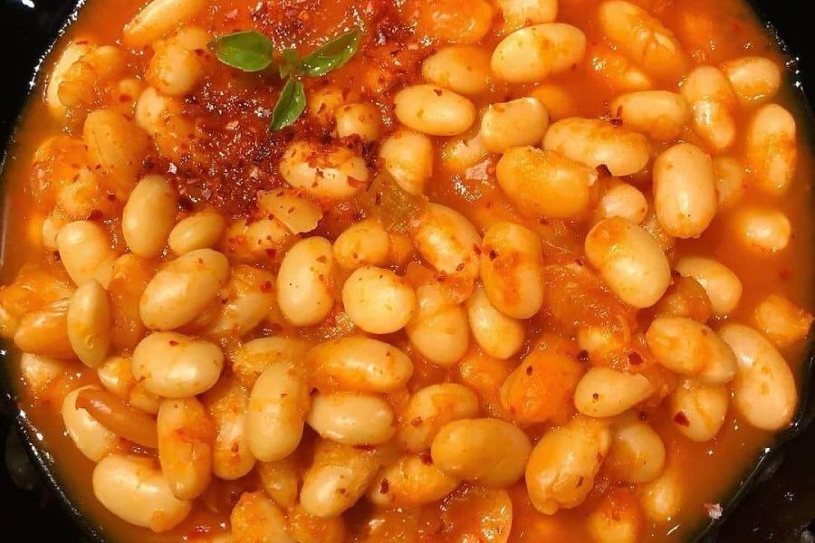 خوراک سیب‌زمینی و لوبیا چیتی