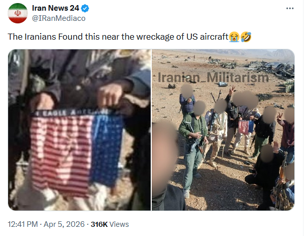 شوخی کاربران ایرانی با عکس یادگاری در کنار لاشه هواپیمای آمریکایی +عکس