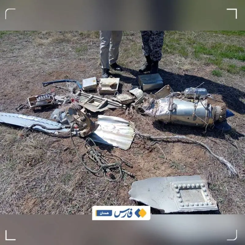 تصاویر بقایای یک فروند موشک کروز اسرائیلی در غرب کشور