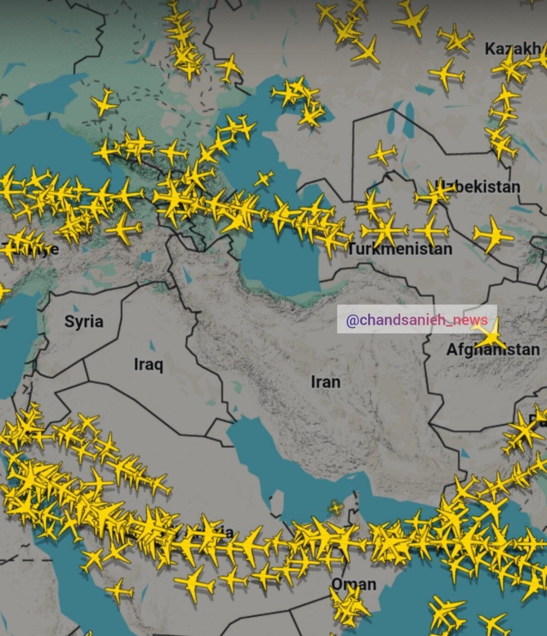 وضعیت پرواز‌ها در آسمان منطقه پس از آتش بس+ عکس