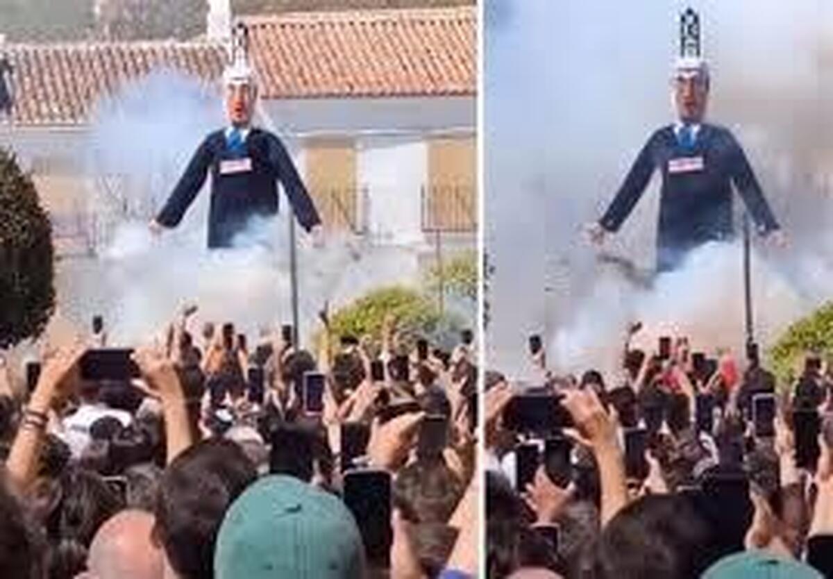 ببینید| عروسک نتانیاهو در اسپانیا به آتش کشیده شد