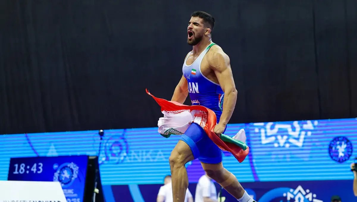 محمدمبین عظیمی طلایی شد؛ قهرمانی مقتدرانه کشتی آزاد ایران در آسیا