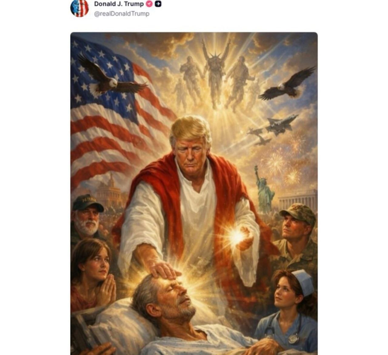 ترامپ تصویر  جنجالی اش را حذف کرد