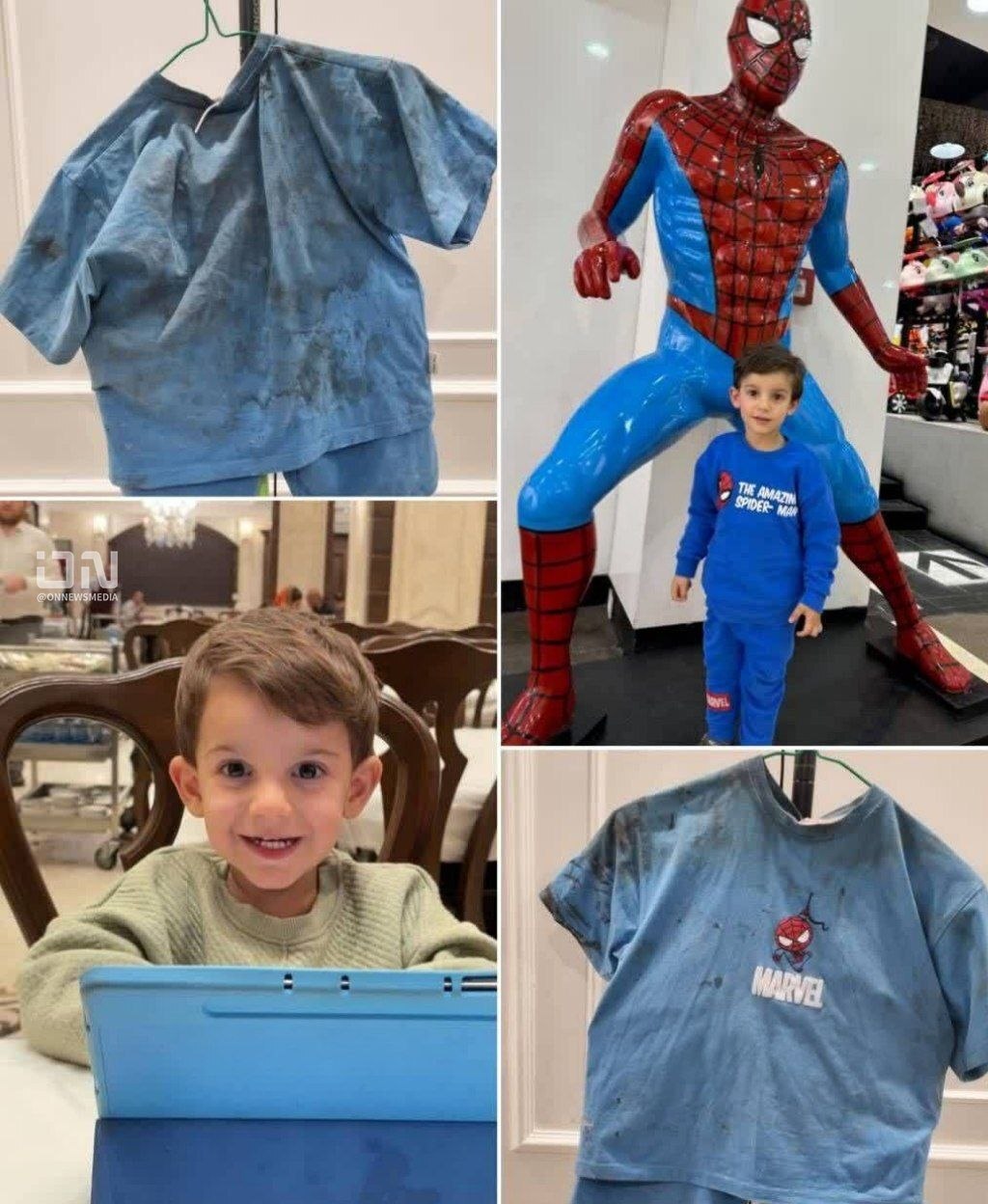 تصویری تلخ از امیرعباس ۴ ساله که در حمله آمریکا و اسرائیل به شهادت رسید