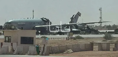 عکس| انهدام هواپیمای آواکس E-3 نیروی هوایی آمریکایی در پایگاه شاهزاده سلطان