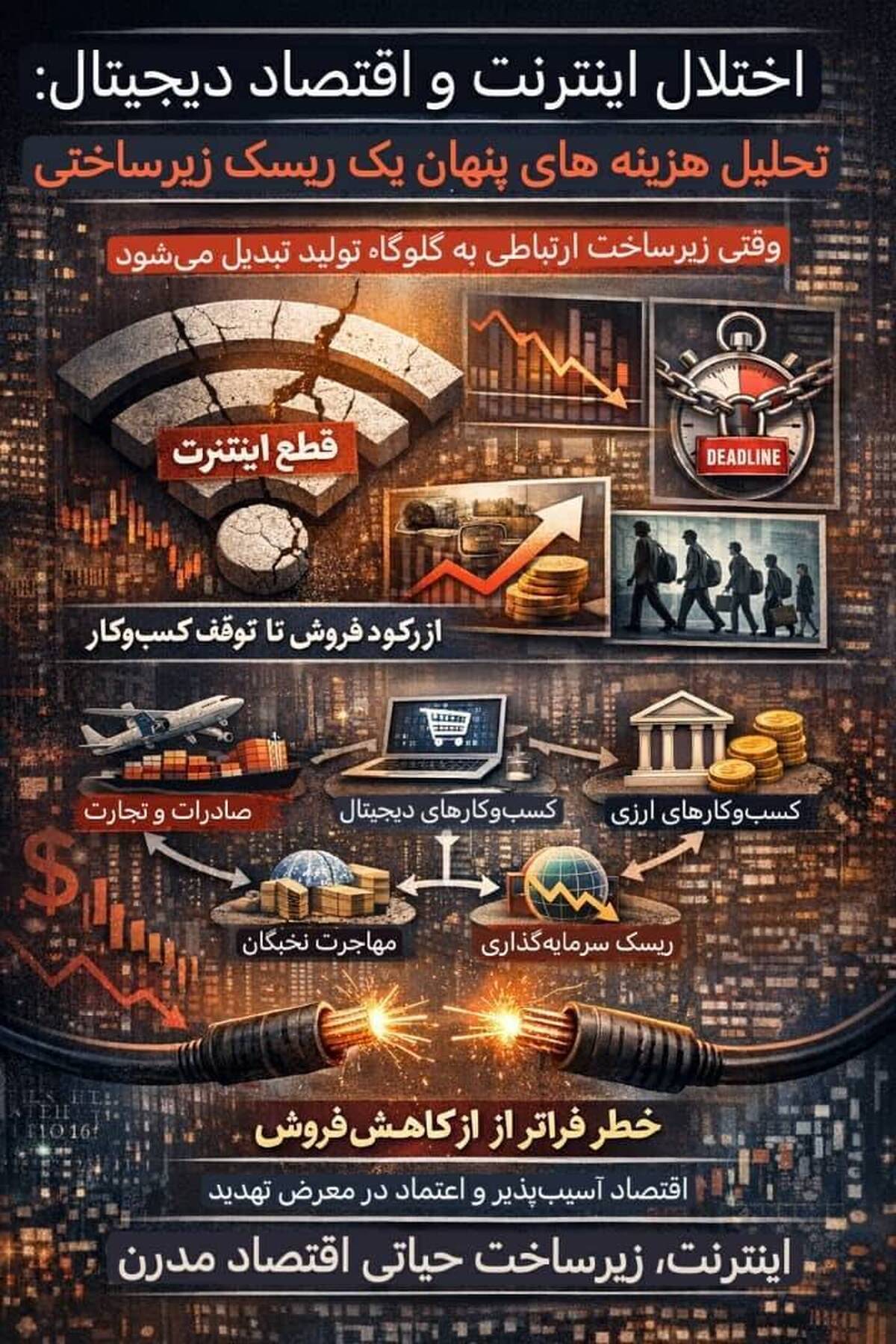 اختلال اینترنت و اقتصاد دیجیتال؛ تحلیل هزینه‌های پنهان یک ریسک زیرساختی