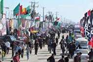ببینید| برپایی عمود مسقف ۱۲.۵ کیلومتری در مسیر پیاده‌روی اربعین