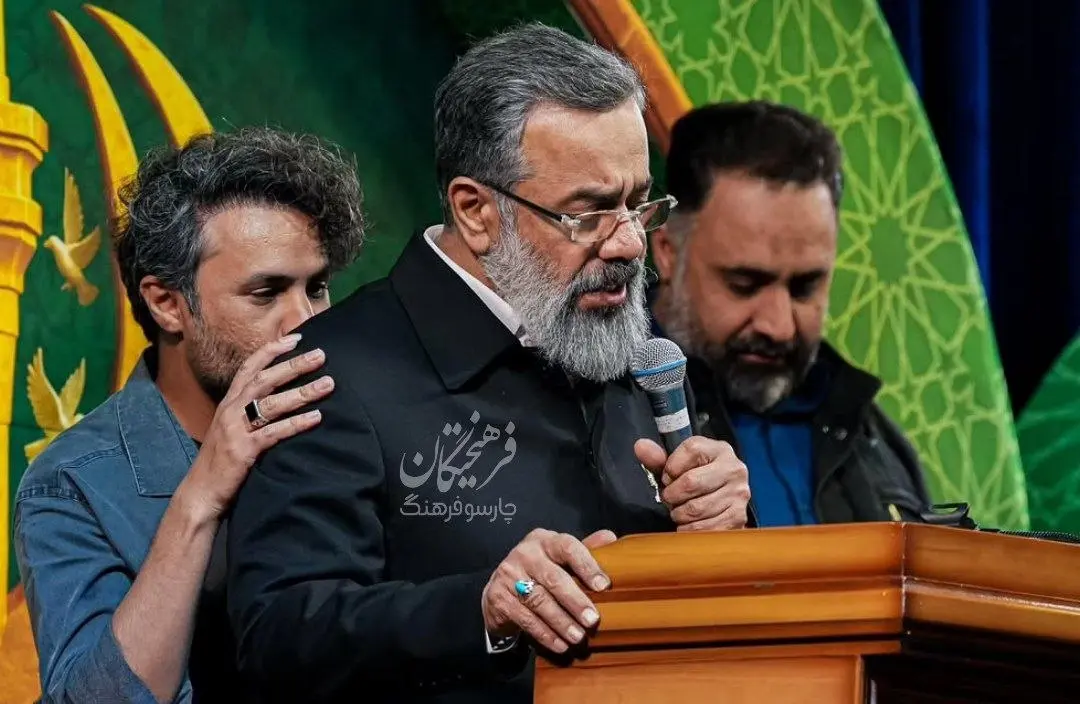 قاب پربازدید از حضور خواننده مشهور در کنار محمود کریمی، مداح