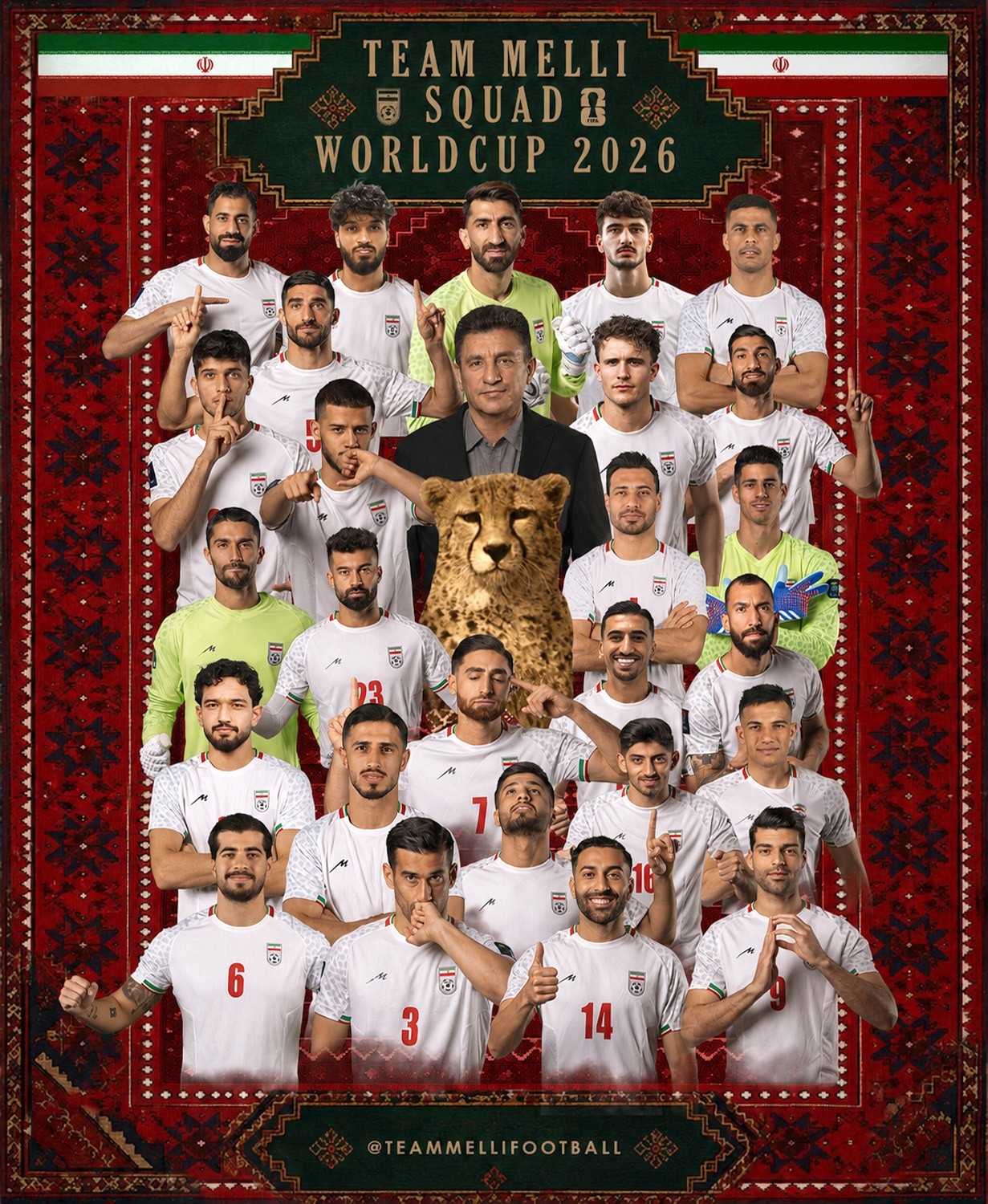 اسامی ۲۶ بازیکن ایران در جام جهانی ۲۰۲۶