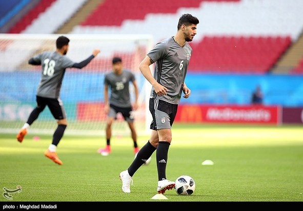 تمرین تیم ملی اسپانیا و ایران پیش از مسابقه