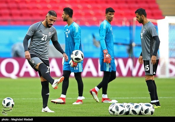 تمرین تیم ملی اسپانیا و ایران پیش از مسابقه