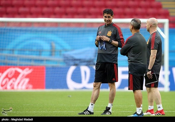 تمرین تیم ملی اسپانیا و ایران پیش از مسابقه