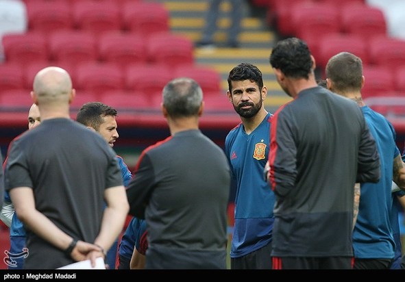 تمرین تیم ملی اسپانیا و ایران پیش از مسابقه