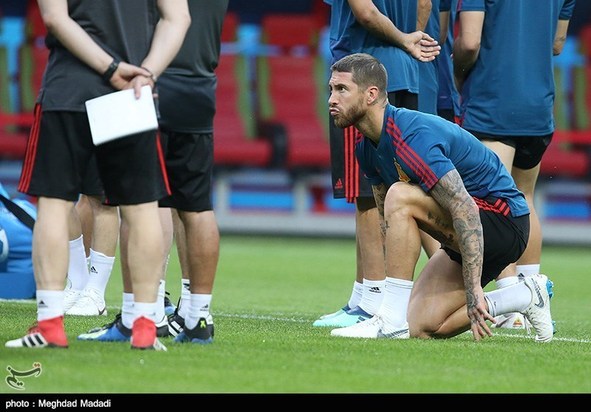 تمرین تیم ملی اسپانیا و ایران پیش از مسابقه