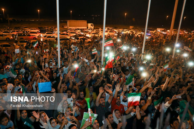 استقبال از اعضای تیم ملی ایران در فرودگاه