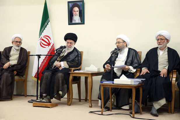 دیدار مقام معظم رهبری با رئیس و مسئولان قوه قضائیه