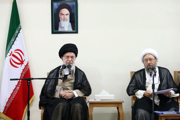 دیدار مقام معظم رهبری با رئیس و مسئولان قوه قضائیه