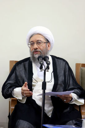 دیدار مقام معظم رهبری با رئیس و مسئولان قوه قضائیه