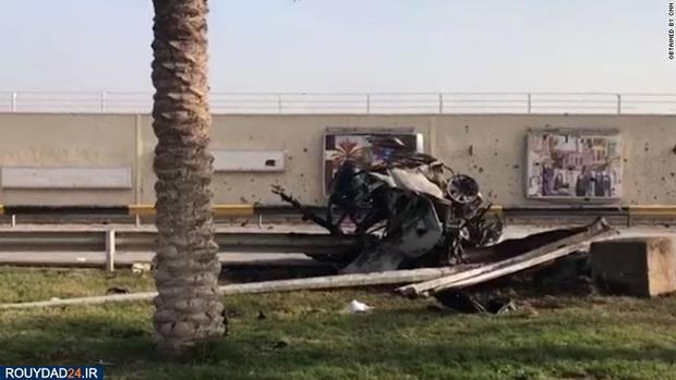 تصاویری جدید منتشره CNN از صحنه ترور سردار قاسم سلیمانی 