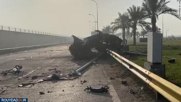 تصاویری جدید منتشره CNN از صحنه ترور سردار قاسم سلیمانی 