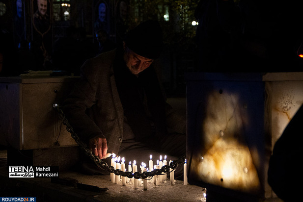 تصاویری از مراسم شام غریبان حاج قاسم سلیمانی در میدان فلسطین