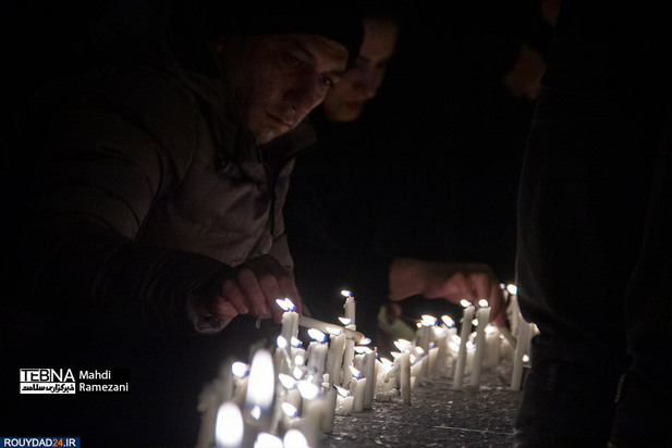 تصاویری از مراسم شام غریبان حاج قاسم سلیمانی در میدان فلسطین