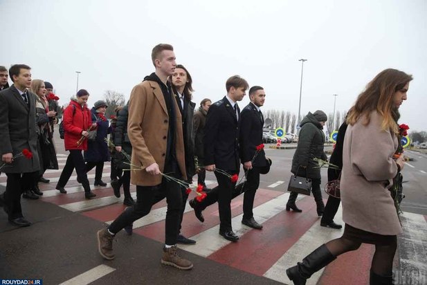 مراسم تدفین قربانیان هواپیمای اوکراینی