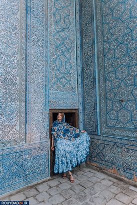 توریستها در میان نقوش گل وبوته