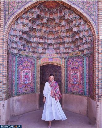 توریستها در میان نقوش گل وبوته