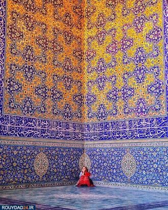 توریستها در میان نقوش گل وبوته