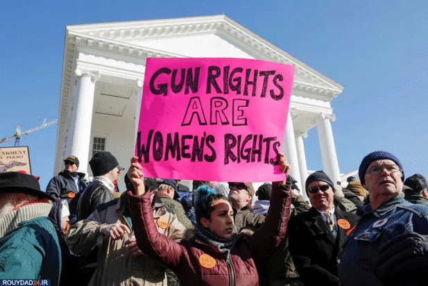 تظاهرات طرفداران قانون حمل سلاح در آمریکا 