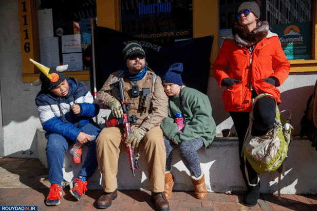 تظاهرات طرفداران قانون حمل سلاح در آمریکا 