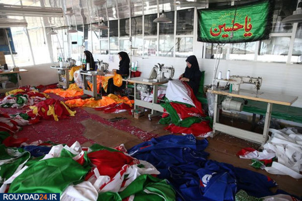 تولید پرچم امریکا برای سوزاندن