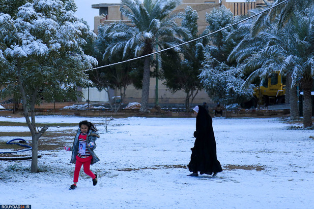 بارش برف در بغداد