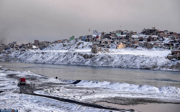 بارش برف در بغداد