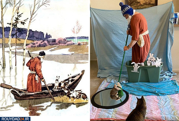 بازافرینی شاهکارهای هنری در قرنطینه خانگی