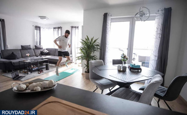 تمرینات جالب ورزشکاران در قرنطینه خانگی