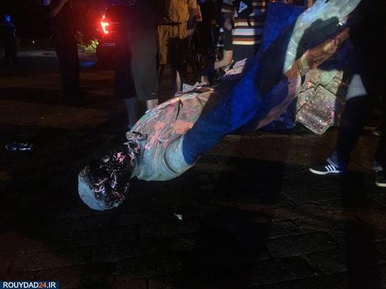 سرنگونی مجسمه شخصیتهای نماد برده داری در آمریکا