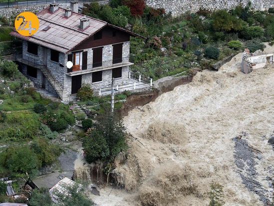 باران سیل‌آسا در فرانسه