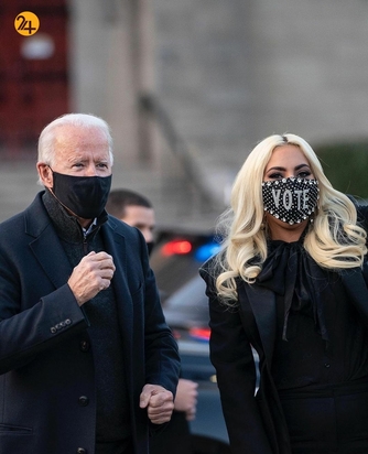 لیدی گاگا و بایدن