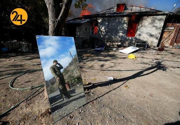 به اتش کشیدن خانههای ارمنستان