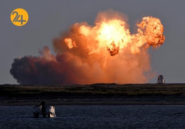 انهدام موشک فضاپیمای اسپیس ایکس در لحظه فرود