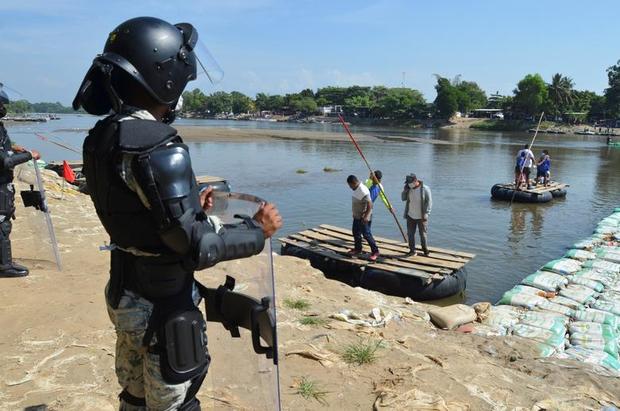 درگیری مهاجران و پلیس گواتمالا